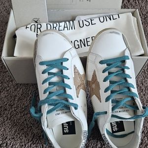 Golden Goose glitter heel snake star suede side strip graffiti super star 36